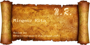 Mingesz Rita névjegykártya